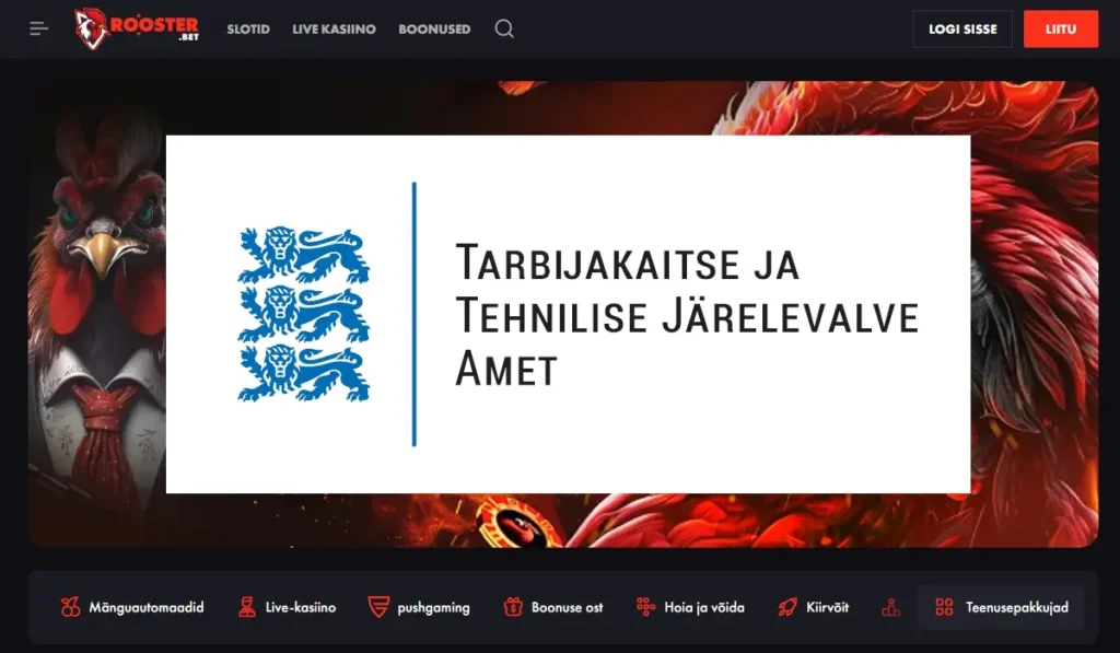 RoosterBet Kasiino - Lisents