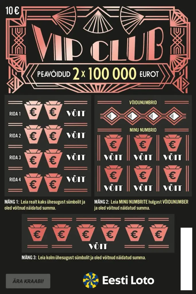 Eesti Loto - Kiirloterii - VIP Club