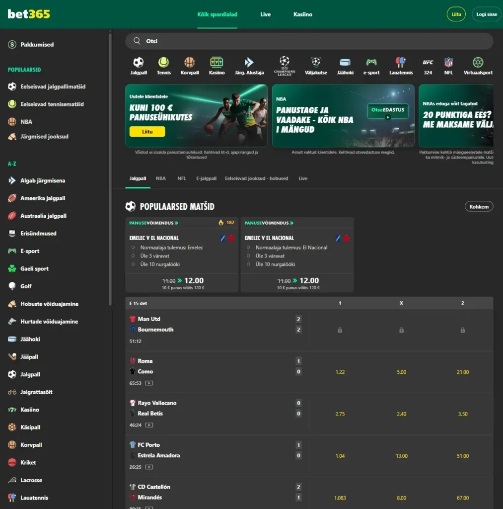 Bet365 Kasiino - Spordiennustus